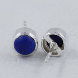 Tanzanite Cabochon Studs Silver Earring