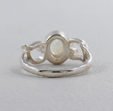 Natural Rainbow Moonstone Silver Ring