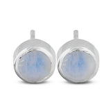 Tanzanite Cabochon Studs Silver Earring