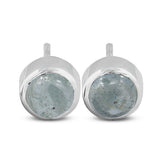 Tanzanite Cabochon Studs Silver Earring