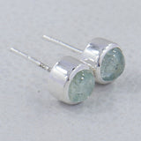 Tanzanite Cabochon Studs Silver Earring