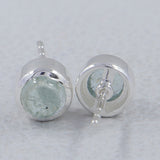 Tanzanite Cabochon Studs Silver Earring