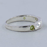 Natural Green Emerald Silver Ring