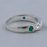 Natural Green Emerald Silver Ring