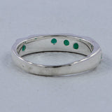 Natural Green Emerald Silver Ring