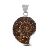 Fossil Ammonite Silver Pendant