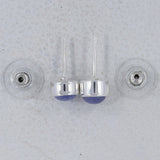 Tanzanite Cabochon Studs Silver Earring