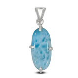 Blue Larimar Gemstone Silver Pendant