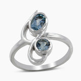 Blue Topaz  Silver Rings