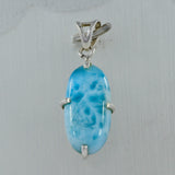 Blue Larimar Silver Pendant