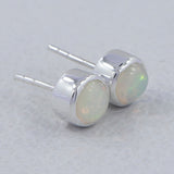 Tanzanite Cabochon Studs Silver Earring