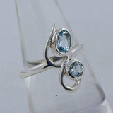 Blue Topaz  Silver Ring