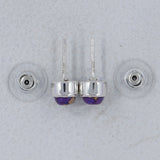 Tanzanite Cabochon Studs Silver Earring