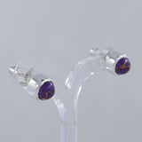 Tanzanite Cabochon Studs Silver Earring