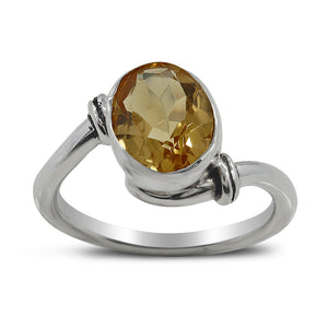 925 Sterling Silver Citrine Ring