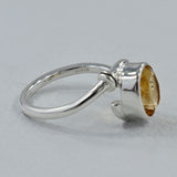 Natural Citrine Gemstone Silver Ring