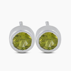 Peridot Silver Studs Earrings