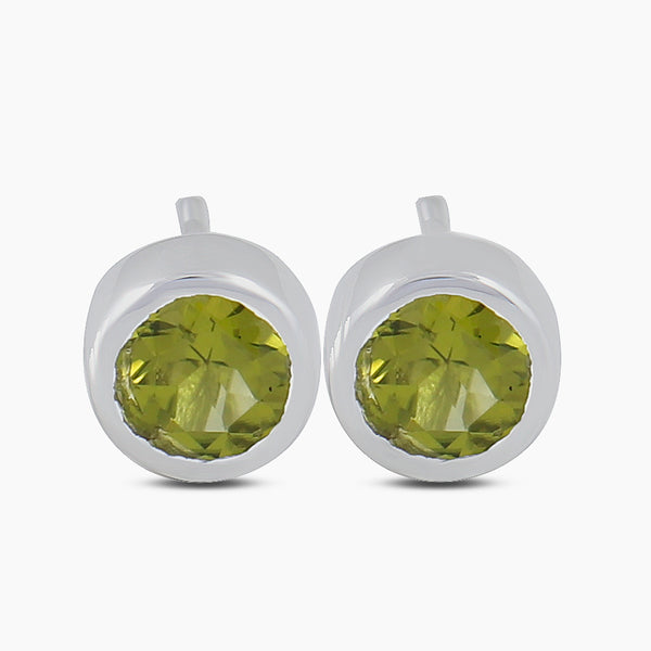 Peridot Silver Studs Earrings