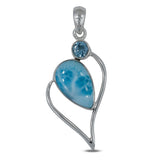 Larimar 925 Sterling Silver Pendant