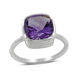 Amethyst Silver Rings