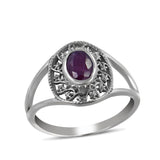 925 Silver Garnet Ring