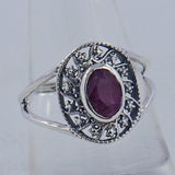 925 Silver Garnet Ring