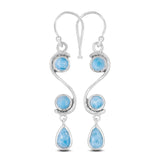 Rainbow Moonstone Silver Earrings