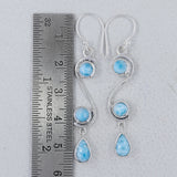 Rainbow Moonstone Silver Earrings