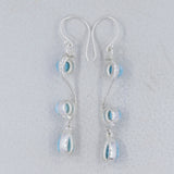 Rainbow Moonstone Silver Earrings