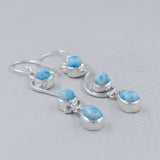 Rainbow Moonstone Silver Earrings