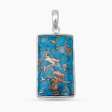 Blue Copper Turquoise Silver Pendants