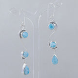 Rainbow Moonstone Silver Earrings