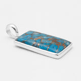 Blue Copper Turquoise Silver Pendants