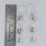 Rainbow Moonstone Silver Earrings