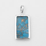 Blue Copper Turquoise Silver Pendants