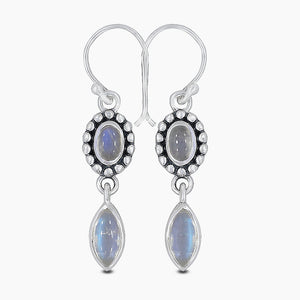 Rainbow Moonstone Silver Earring