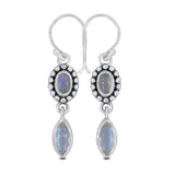 Rainbow Moonstone Silver Earring