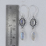 Rainbow Moonstone Silver Earring