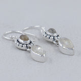 Rainbow Moonstone Silver Earring