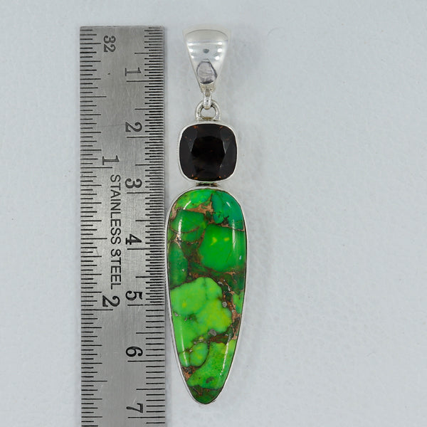 Green Copper Turquoise Silver Pendants