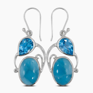 Rainbow Moonstone Silver Earrings