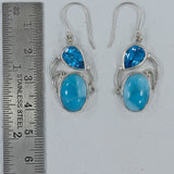 Natural Labradorite & Mystic Quartz Silver Earrings