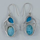 Natural Labradorite & Mystic Quartz Silver Earrings