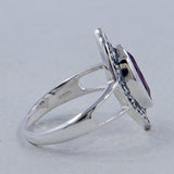 Natural Green Amethyst Silver Rings