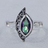 Natural Green Amethyst Silver Rings