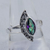 Natural Green Amethyst Silver Rings