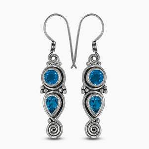 Blue Topaz Silver Earrings
