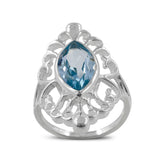 925 Sterling Silver Blue Topaz Ring