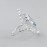 925 Sterling Silver Blue Topaz Designer Ring