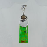 Mohave Turquoise With Smoky Quartz Silver Pendant